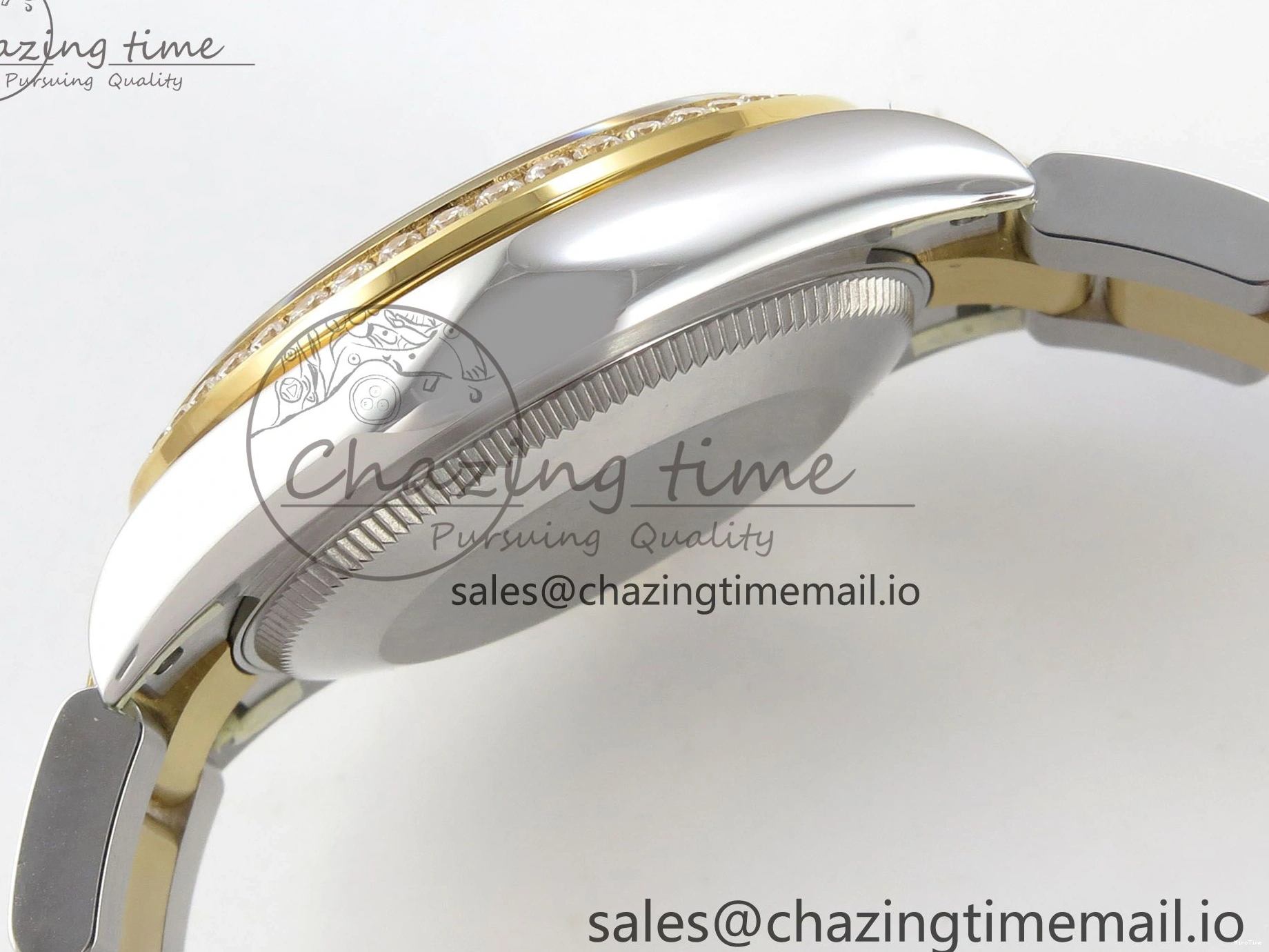 MiroTime 0511 DateJust 31 278383RBR THBF 1:1 Best Edition 904L Steel White Roman Dial Diamonds Bezel on SS YG Oyster Bracelet HZ Cal. Minimalist 44
